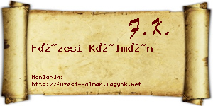 Füzesi Kálmán névjegykártya