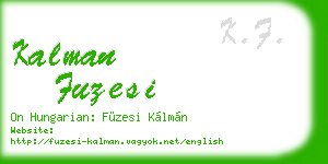 kalman fuzesi business card