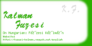kalman fuzesi business card
